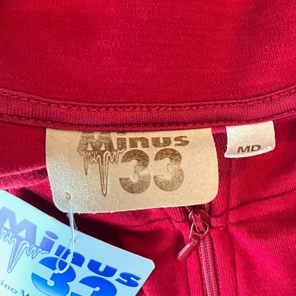 NWT Minus33 Midweight Thermal 1/4 Zip Base Layer Top Red Size M 100% Merino Wool - Picture 16 of 16